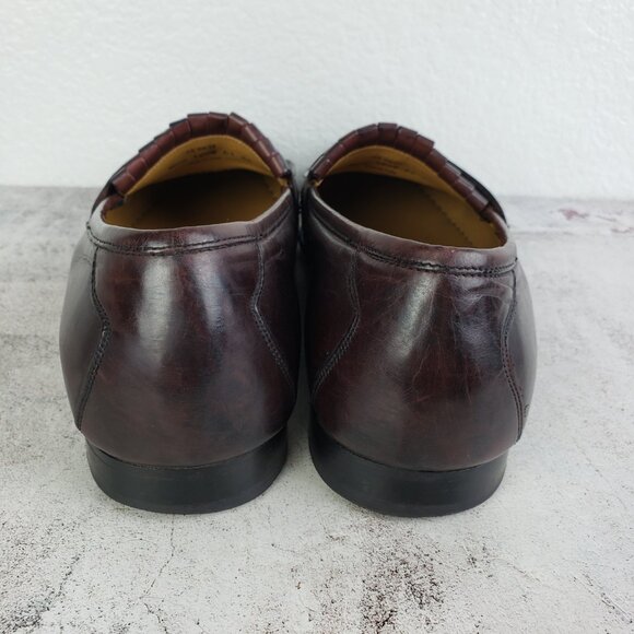 Johnston & Murphy Men's Tassel Dress Loafers Shoes size 10.5W Ox Blood Burgundy - Picture 13 of 14